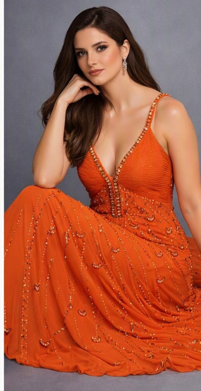 VINTAGE SUE WONG SILK BEADED FORMAL DRESS, CORAL 10 - Picture 2 of 16